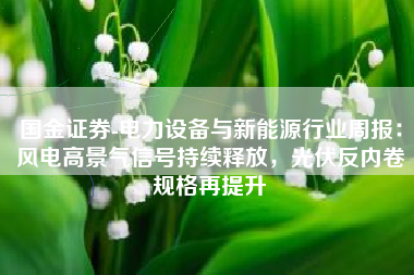 国金证券-电力设备与新能源行业周报：风电高景气信号持续释放，光伏反内卷规格再提升
