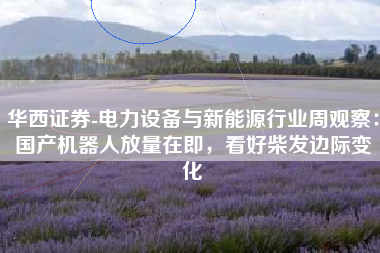 华西证券-电力设备与新能源行业周观察：国产机器人放量在即，看好柴发边际变化