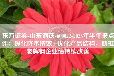 东方证券-山东钢铁-600022-2025年半年报点评：深化降本增效+优化产品结构，助推老牌钢企业绩持续改善