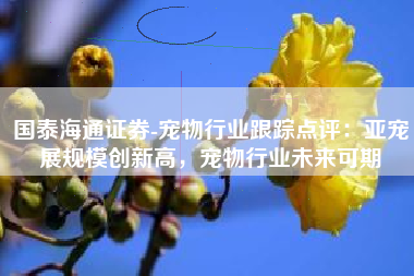 国泰海通证券-宠物行业跟踪点评：亚宠展规模创新高，宠物行业未来可期