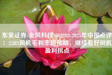 东吴证券-金风科技-002202-2025年中报点评：25H1风机毛利率超预期，继续看好风机盈利拐点