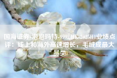 国海证券-泡泡玛特-9992.HK-2025H1业绩点评：线上和海外高速增长，毛绒成最大品类