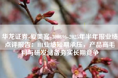 华龙证券-爱美客-300896-2025年半年报业绩点评报告：H1业绩短期承压，产品高毛利与研发储备夯实长期竞争