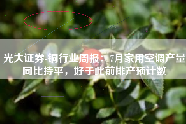 光大证券-铜行业周报：7月家用空调产量同比持平，好于此前排产预计数