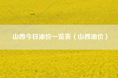 山西今日油价一览表（山西油价）
