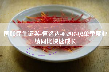国联民生证券-恒铭达-002947-Q2单季度业绩同比快速成长