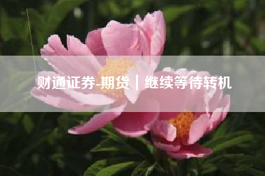 财通证券-期货｜继续等待转机