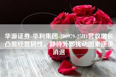华源证券-华利集团-300979-25H1营收增长凸显经营韧性，静待外部扰动因素逐步消退