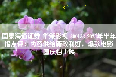 国泰海通证券-华策影视-300133-2025年半年报点评：内容供给新政利好，爆款电影国庆档上映
