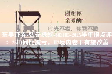 东吴证券-弘元绿能-603185-2025半年报点评：25H1同比减亏，H2反内卷下有望改善