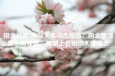 国金证券-国际关系动态报告：国金地缘政治周观察│展望上合组织天津峰会