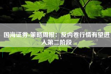 国海证券-策略周报：反内卷行情有望进入第二阶段