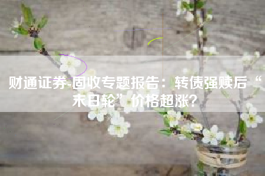财通证券-固收专题报告：转债强赎后“末日轮”价格超涨？