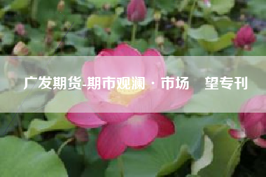 广发期货-期市观澜·市场瞭望专刊