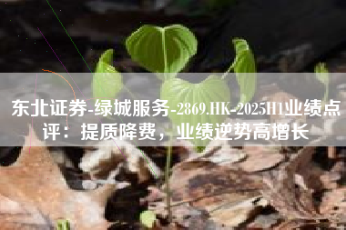 东北证券-绿城服务-2869.HK-2025H1业绩点评：提质降费，业绩逆势高增长
