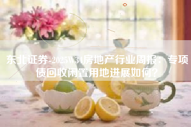 东北证券-2025W34房地产行业周报：专项债回收闲置用地进展如何？