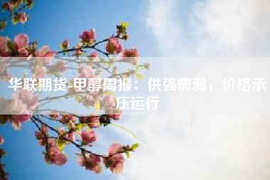 华联期货-甲醇周报：供强需弱，价格承压运行