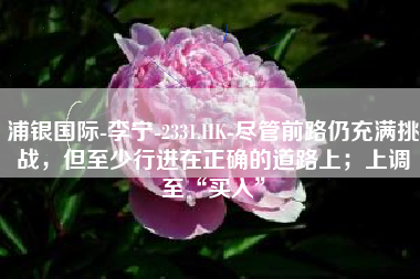 浦银国际-李宁-2331.HK-尽管前路仍充满挑战，但至少行进在正确的道路上；上调至“买入”