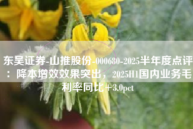 东吴证券-山推股份-000680-2025半年度点评：降本增效效果突出，2025H1国内业务毛利率同比+3.0pct
