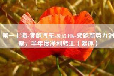 第一上海-零跑汽车-9863.HK-领跑新势力销量，半年度净利转正（繁体）