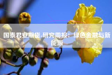 国泰君安期货-研究周报：绿色金融与新能源