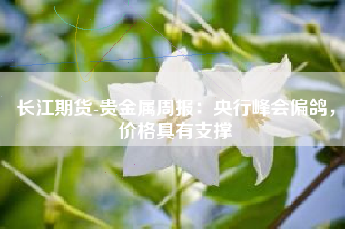 长江期货-贵金属周报：央行峰会偏鸽，价格具有支撑