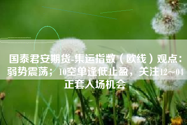 国泰君安期货-集运指数（欧线）观点：弱势震荡；10空单逢低止盈，关注12~04正套入场机会