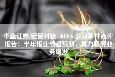 华鑫证券-宏景科技-301396-公司事件点评报告：半年报业绩超预期，算力服务业务爆发