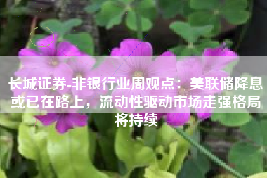 长城证券-非银行业周观点：美联储降息或已在路上，流动性驱动市场走强格局将持续