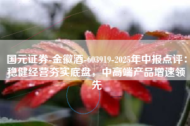 国元证券-金徽酒-603919-2025年中报点评：稳健经营夯实底盘，中高端产品增速领先