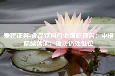 爱建证券-食品饮料行业跟踪报告：中报陆续落地，板块仍处低位
