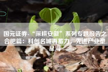 国元证券-“深耕安徽”系列专题报告之合肥篇：科创名城再蓄力，先进产业塑星海