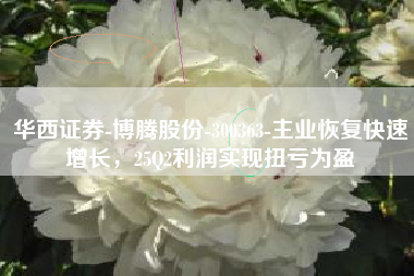 华西证券-博腾股份-300363-主业恢复快速增长，25Q2利润实现扭亏为盈