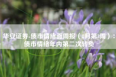 华安证券-债市情绪面周报（8月第3周）：债市情绪年内第二次转负