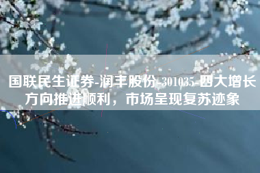 国联民生证券-润丰股份-301035-四大增长方向推进顺利，市场呈现复苏迹象