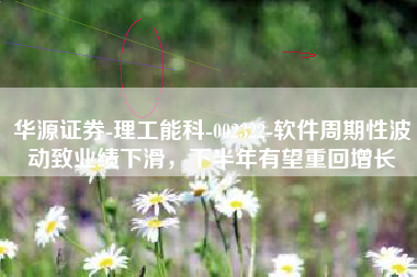 华源证券-理工能科-002322-软件周期性波动致业绩下滑，下半年有望重回增长