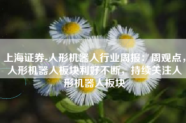 上海证券-人形机器人行业周报：周观点，人形机器人板块利好不断，持续关注人形机器人板块