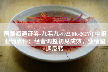 国泰海通证券-九毛九-9922.HK-2025年中报业绩点评：经营调整初见成效，业绩望迎反转
