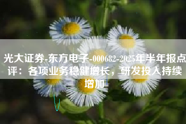 光大证券-东方电子-000682-2025年半年报点评：各项业务稳健增长，研发投入持续增加