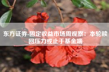 东方证券-固定收益市场周观察：本轮赎回压力或止于基金端