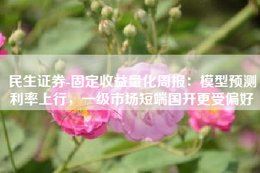 民生证券-固定收益量化周报：模型预测利率上行，一级市场短端国开更受偏好