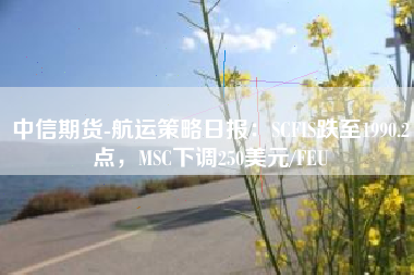 中信期货-航运策略日报：SCFIS跌至1990.2点，MSC下调250美元/FEU