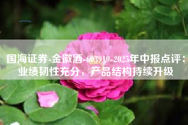 国海证券-金徽酒-603919-2025年中报点评：业绩韧性充分，产品结构持续升级