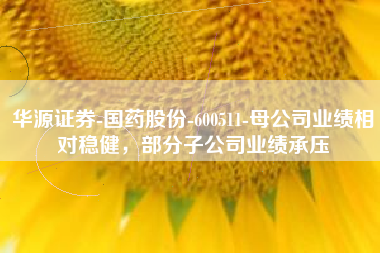华源证券-国药股份-600511-母公司业绩相对稳健，部分子公司业绩承压
