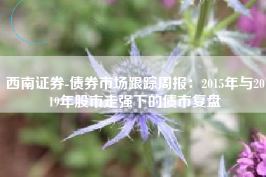 西南证券-债券市场跟踪周报：2015年与2019年股市走强下的债市复盘