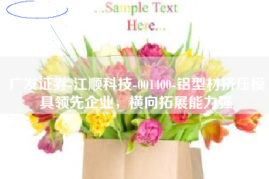 广发证券-江顺科技-001400-铝型材挤压模具领先企业，横向拓展能力强