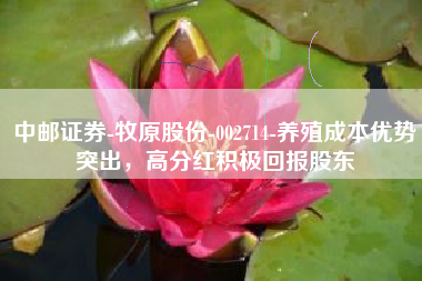 中邮证券-牧原股份-002714-养殖成本优势突出，高分红积极回报股东