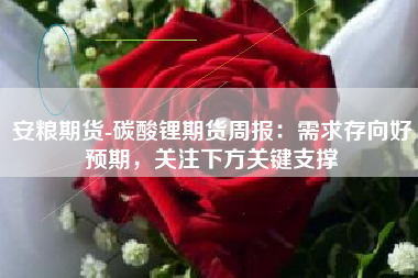安粮期货-碳酸锂期货周报：需求存向好预期，关注下方关键支撑