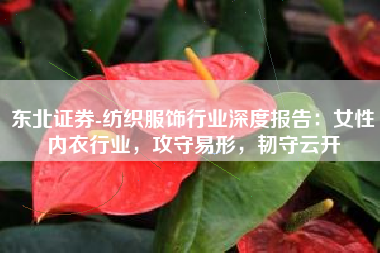 东北证券-纺织服饰行业深度报告：女性内衣行业，攻守易形，韧守云开