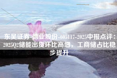 东吴证券-德业股份-605117-2025中报点评：2025Q2储能出货环比高增，工商储占比稳步提升
